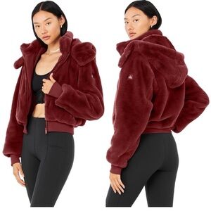 ALO Yoga Women's Deep Red Teddy Jacket